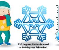 230 degrees Celsius is equal to 446 degrees Fahrenheit