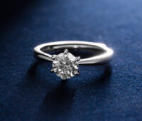 Silver ring with diamonds