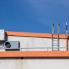 Industrial Rooftop with HVAC Unit and Ladder