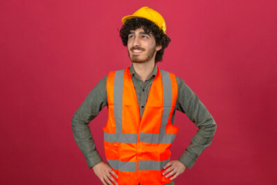 engineer wearing hi vis top vest
