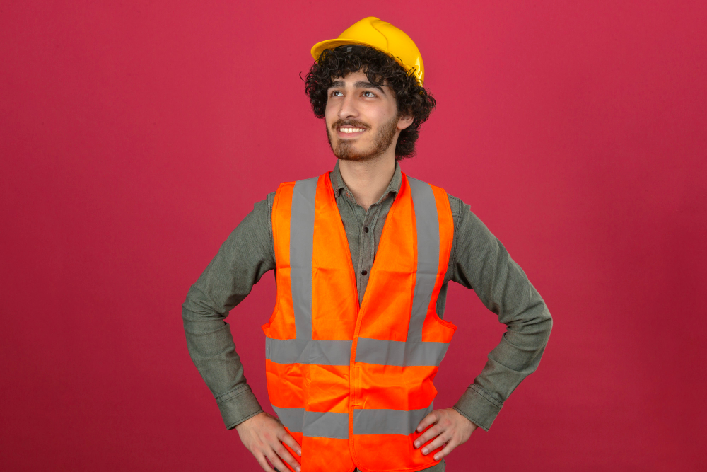 engineer wearing hi vis top vest