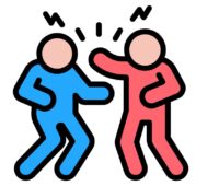 Punching or kicking someone