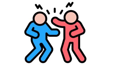 Punching or kicking someone