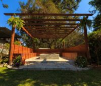 Backyard wood shade structure