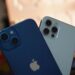Photos of the back cameras of two phones