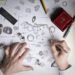 Jewelry Designer Designs Jewelries on Paper